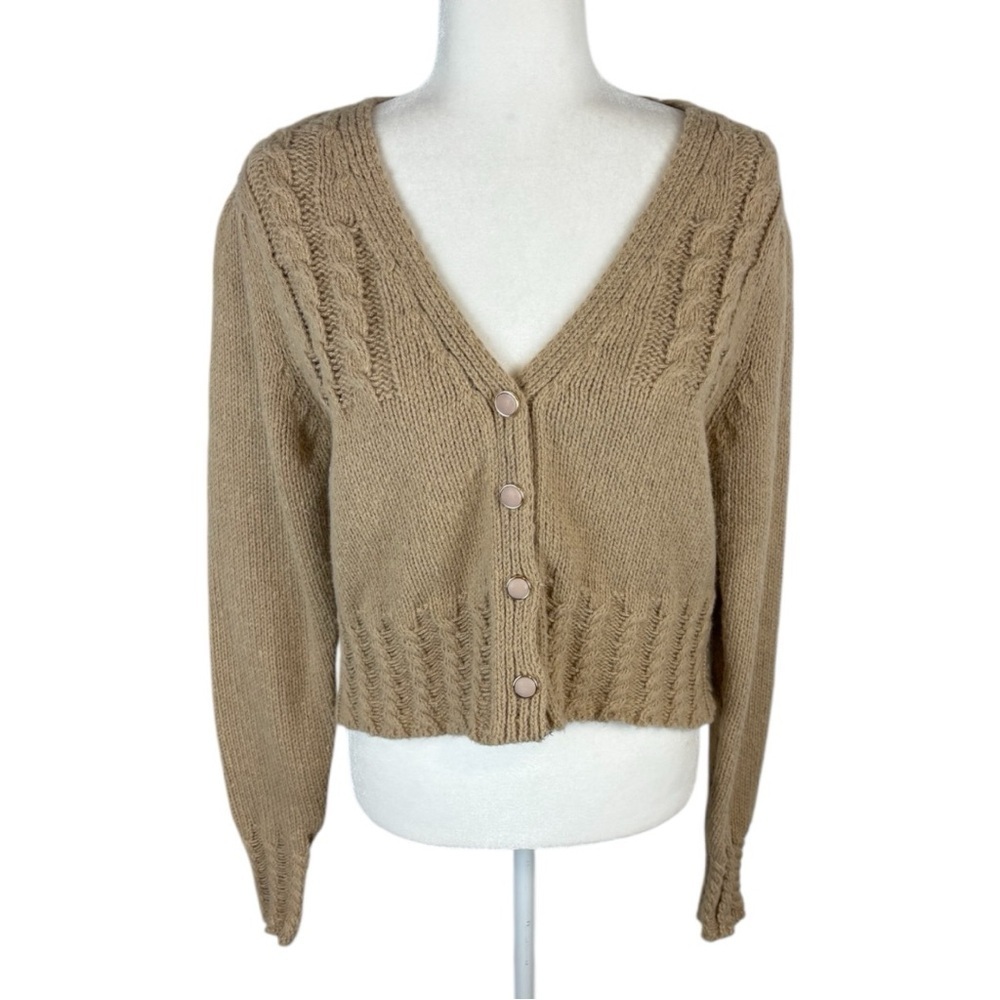 Very J Brown Button-Up Cardigan